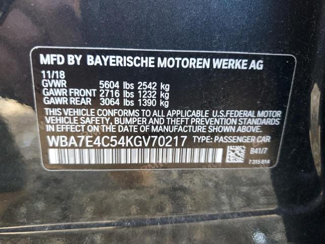 2019 BMW 740 XI - WBA7E4C54KGV70217