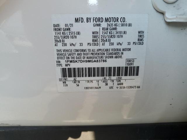 2021 FORD EXPLORER X - 1FMSK7DH9MGA83786