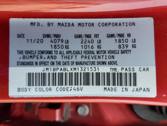 2021 MAZDA 3 SELECT JM1BPABLXM1321531