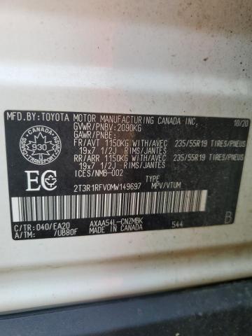 2021 TOYOTA RAV4 XLE 2T3R1RFV0MW149697