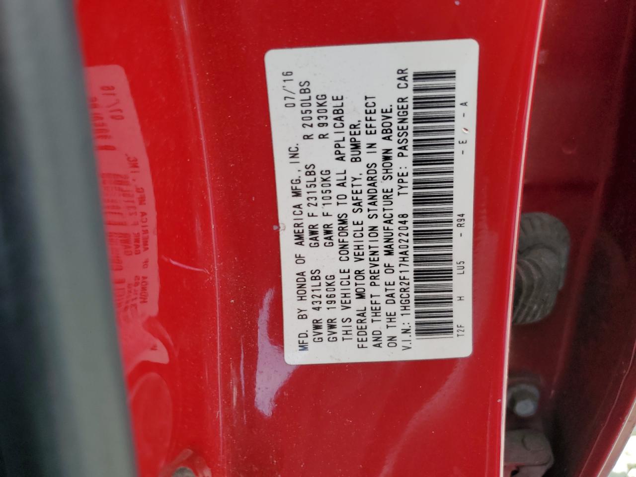 Lot #3246082175 2017 HONDA ACCORD SPORT SPECIAL EDITION