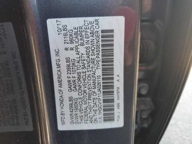 2018 HONDA ACCORD LX 1HGCV1F11JA026110