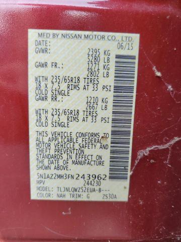 2015 NISSAN MURANO S 5N1AZ2MH3FN243962