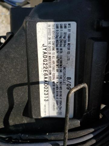 2010 YAMAHA WR250 X JYADG22E6AA002313