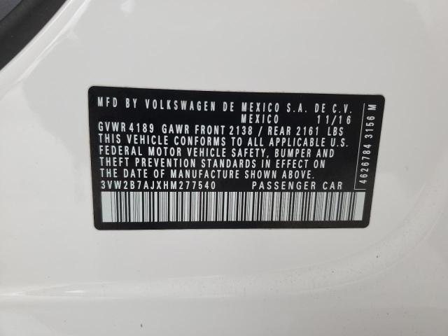 2017 VOLKSWAGEN JETTA S - 3VW2B7AJXHM277540