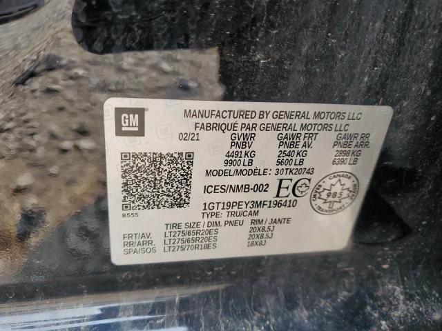 2021 GMC SIERRA K25 1GT19PEY3MF196410