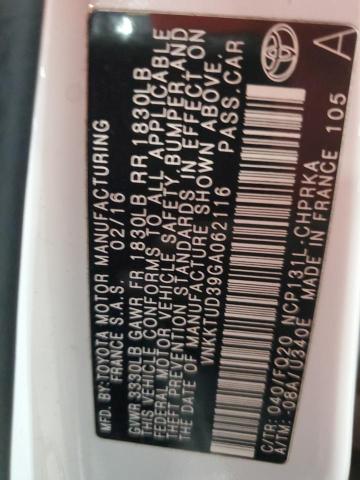 2016 TOYOTA YARIS L VNKKTUD39GA062116