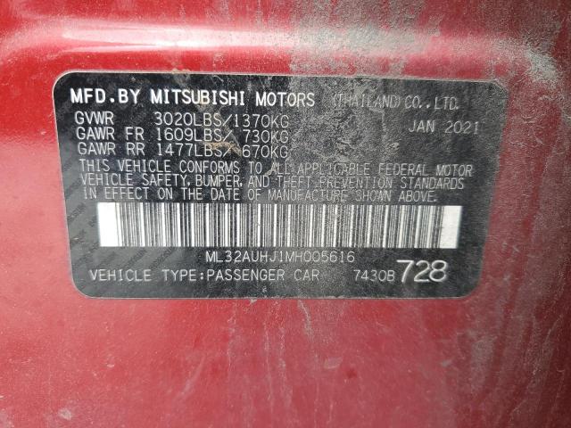 2021 MITSUBISHI MIRAGE ES ML32AUHJ1MH005616