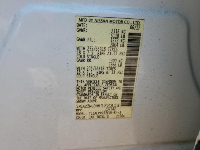 2017 NISSAN MURANO 5N1AZ2MG0HN172813