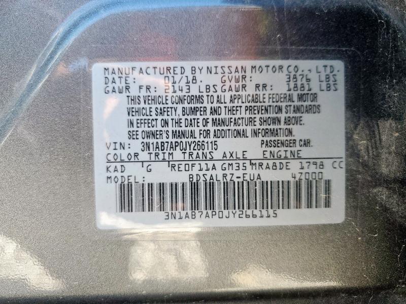 2018 NISSAN SENTRA S 3N1AB7AP0JY266115