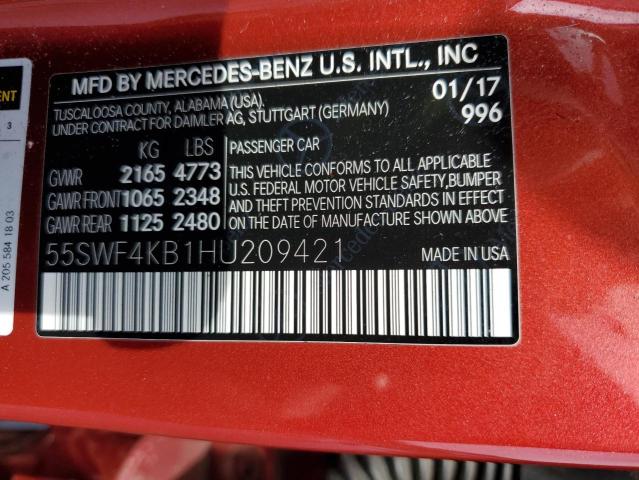 2017 MERCEDES-BENZ C 300 4MAT 55SWF4KB1HU209421