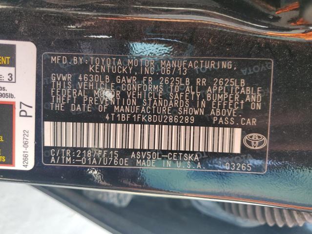 2013 TOYOTA CAMRY L - 4T1BF1FK8DU286289