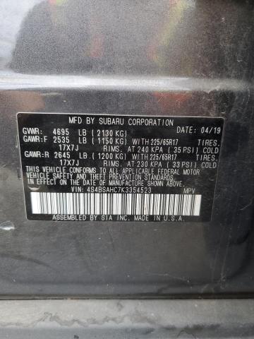 2019 SUBARU OUTBACK 2. 4S4BSAHC7K3354523
