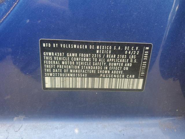 2022 VOLKSWAGEN JETTA GLI AUTOBAHN 3VW2T7BU3NM015540