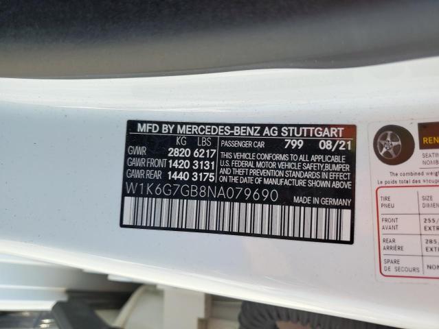 2022 MERCEDES-BENZ S 580 4MAT W1K6G7GB8NA079690