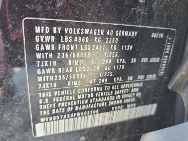 2015 VOLKSWAGEN TIGUAN S WVGBV7AX4FW602206
