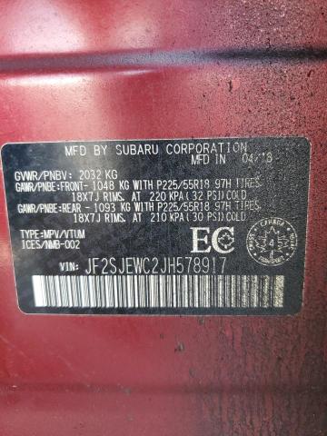2018 SUBARU FORESTER 2 JF2SJEWC2JH578917
