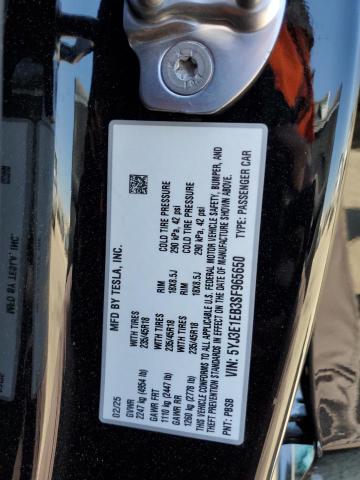 2025 TESLA MODEL 3 - 5YJ3E1EB3SF965650