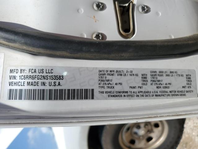2022 RAM 1500 CLASS 1C6RR6FG2NS153583