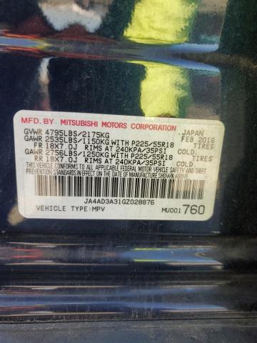 2016 MITSUBISHI OUTLANDER JA4AD3A31GZ028876