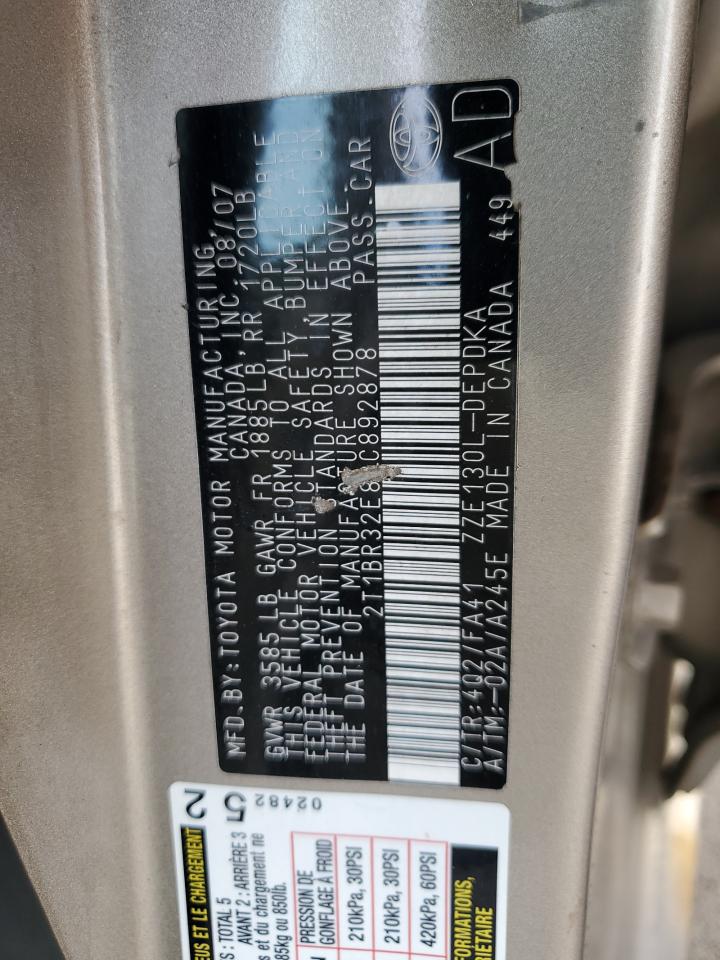 Lot #3225529550 2008 TOYOTA COROLLA CE