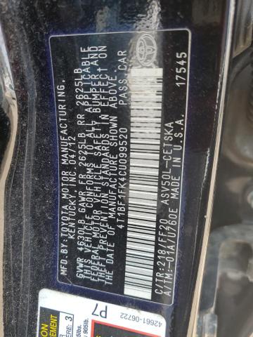 2012 TOYOTA CAMRY BASE - 4T1BF1FK4CU099520