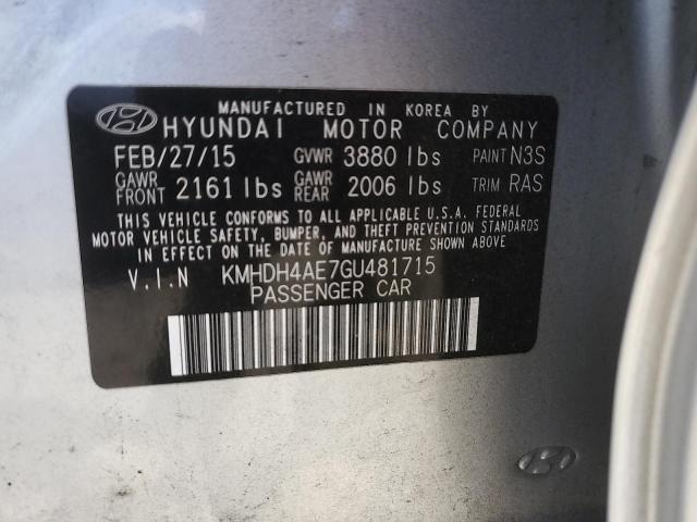 2016 HYUNDAI ELANTRA SE KMHDH4AE7GU481715