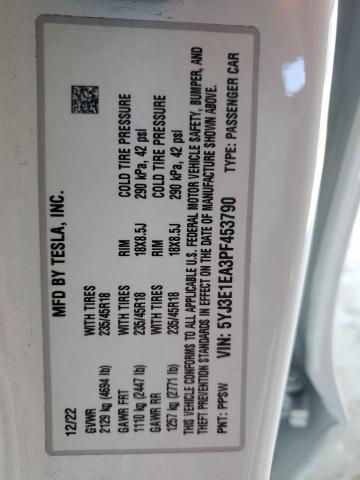 2023 TESLA MODEL 3 5YJ3E1EA3PF453790