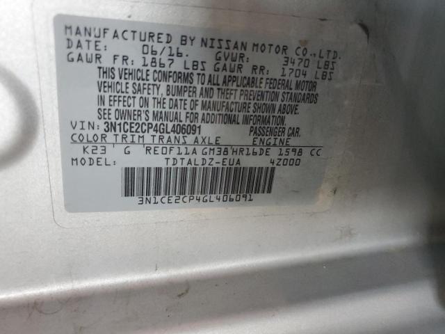 2016 NISSAN VERSA NOTE S 3N1CE2CP4GL406091