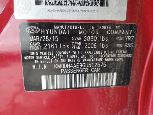 2016 HYUNDAI ELANTRA SE KMHDH4AE9GU512575