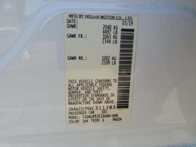 2019 NISSAN LEAF SV 1N4AZ1CP6KC311383