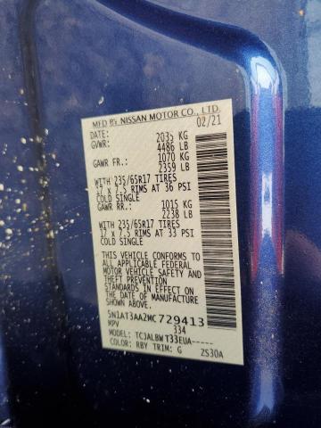 2021 NISSAN ROGUE S 5N1AT3AA2MC729413