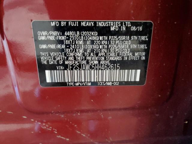 2017 SUBARU FORESTER 2.5I TOURING JF2SJAWC5HH462615