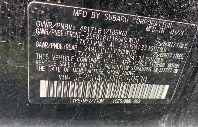 2024 SUBARU CROSSTREK JF2GUABC9R8359539