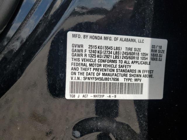 2018 HONDA PILOT EXL 5FNYF5H50JB017656