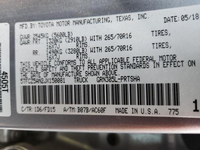2018 TOYOTA TACOMA DOU 5TFCZ5AN2JX150081