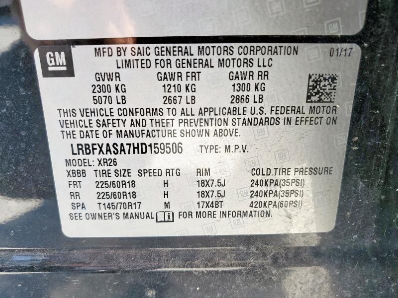 2017 BUICK ENVISION PREFERRED LRBFXASA7HD159506