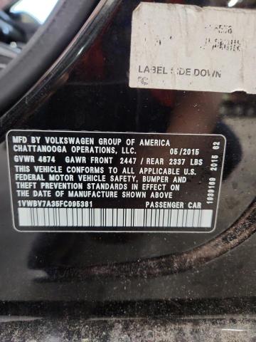 2015 VOLKSWAGEN PASSAT SE 1VWBV7A35FC095381