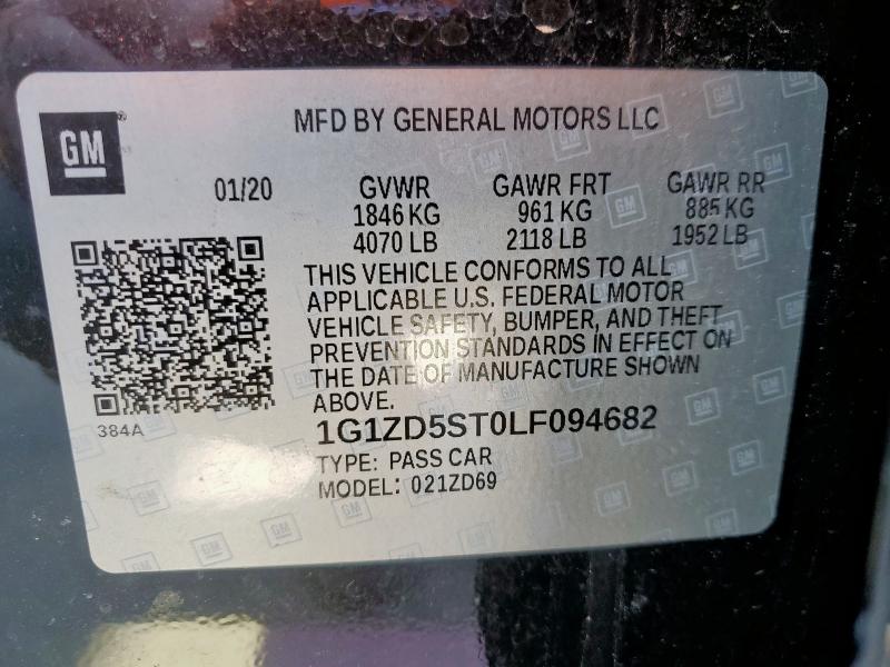 2020 CHEVROLET MALIBU LT 1G1ZD5ST0LF094682