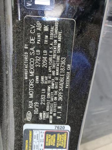 2020 KIA FORTE GT LINE 3KPF34AD6LE187363