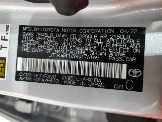 2022 TOYOTA PRIUS NIGH - JTDKAMFU3N3176165