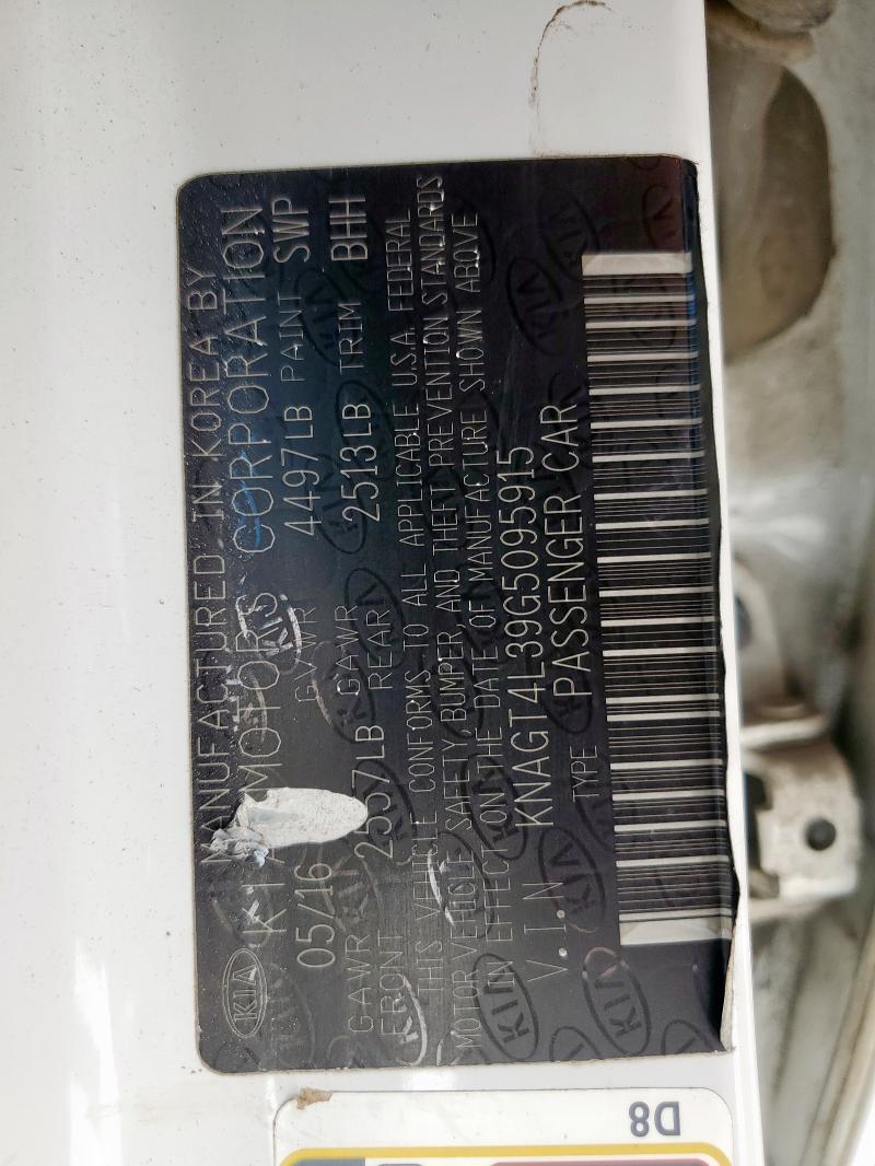 2016 KIA OPTIMA LX KNAGT4L39G5095915