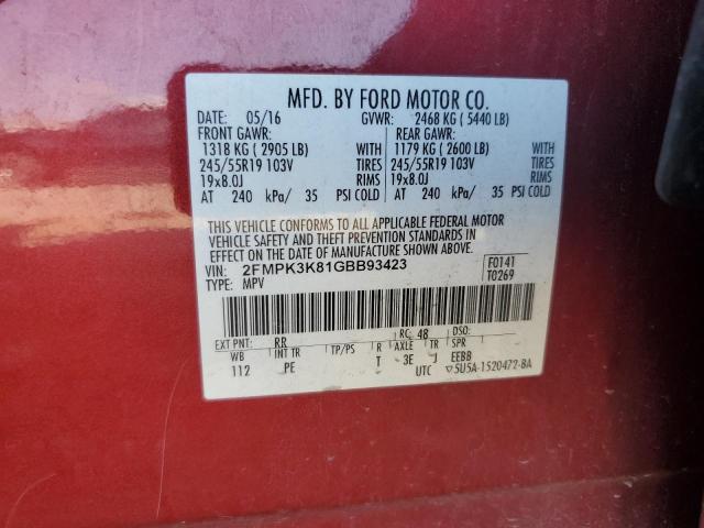2016 FORD EDGE TITAN - 2FMPK3K81GBB93423