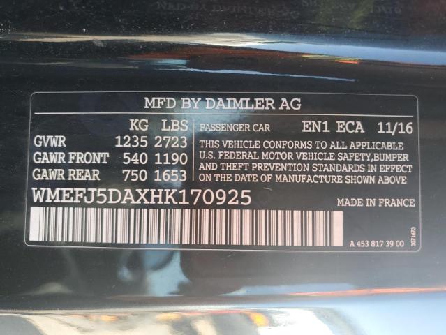 2017 SMART FORTWO - WMEFJ5DAXHK170925