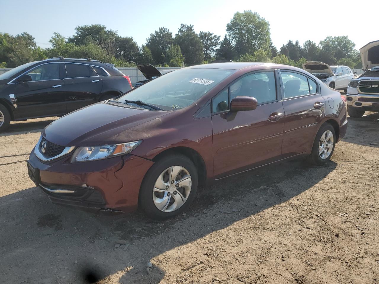 Lot #3284112535 2014 HONDA CIVIC LX