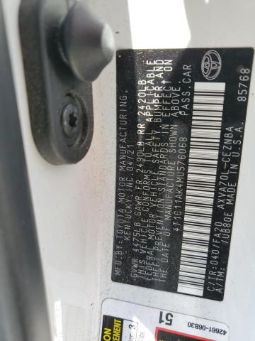 2021 TOYOTA CAMRY LE 4T1C11AK4MU576068