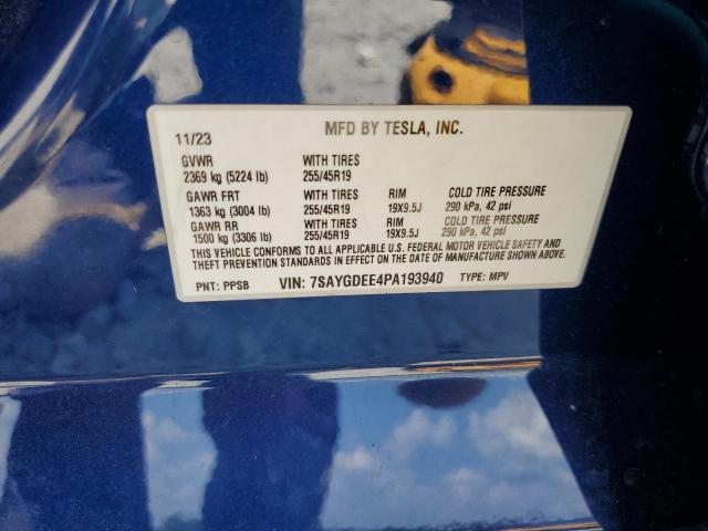 2023 TESLA MODEL Y 7SAYGDEE4PA193940