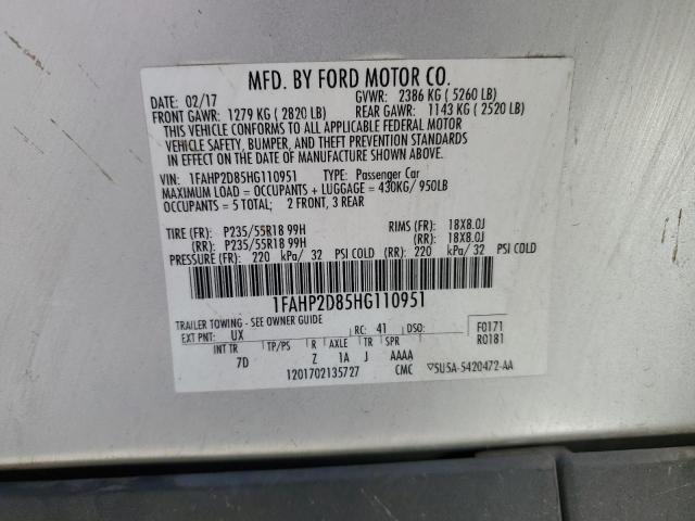 2017 FORD TAURUS SE 1FAHP2D85HG110951