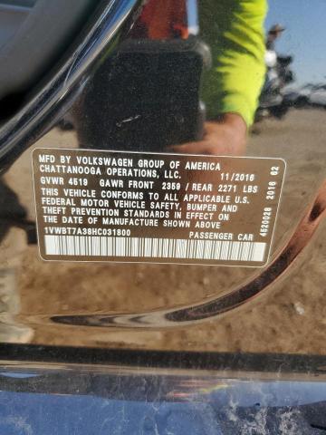 2017 VOLKSWAGEN PASSAT SE - 1VWBT7A38HC031800