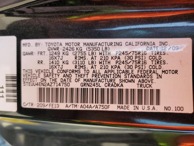 2010 TOYOTA TACOMA ACC - 5TEUU4EN2AZ714750